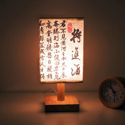 Garduru Tischlampe mit Stoffschirm | Dimmbares Nachtlicht im chinesischen Stil | Elegante Nachttischlampe & Schreibtischlampe - Konsta