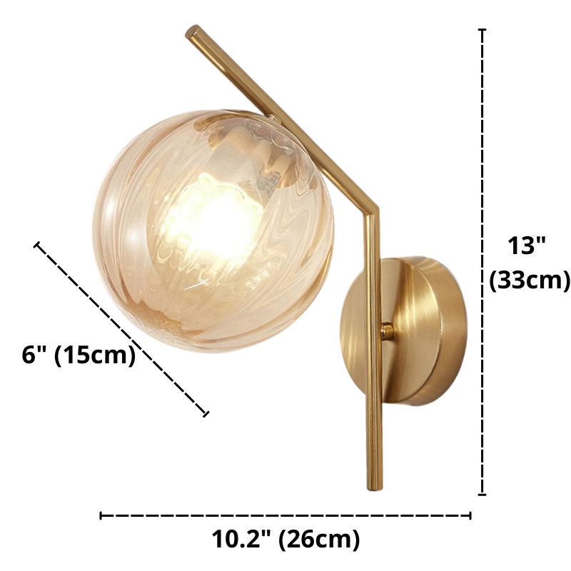 Aleta - Moderne Glasglobus Wandleuchte