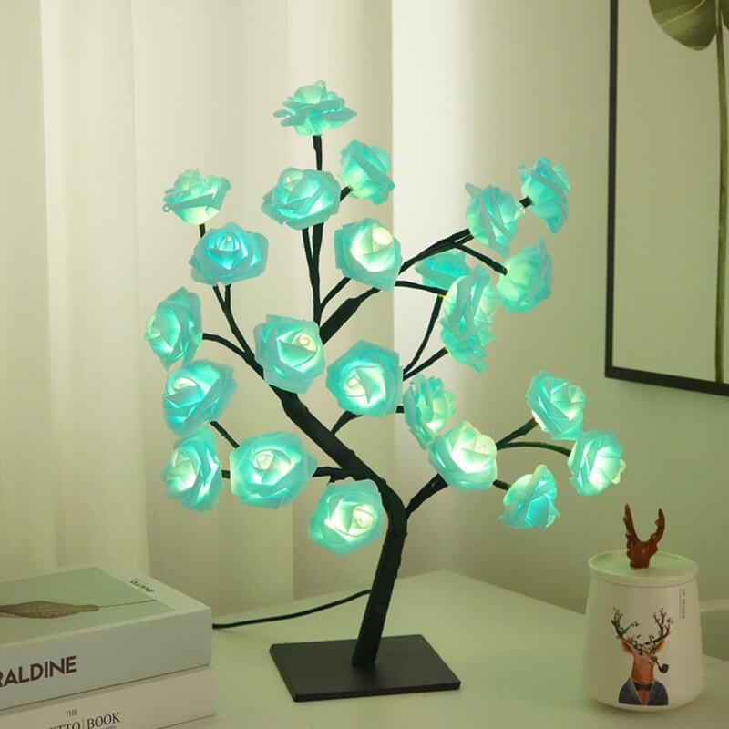 Garduru - LED Rosenbaum Tischlampe mit 24 Lichtern