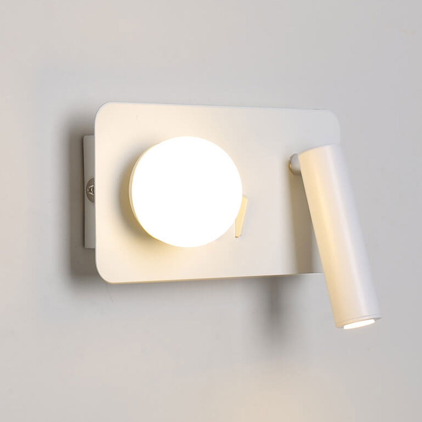 Garduru Nordic LED Wandleuchte | Rund & Eckig | Minimalistisches Design | Leselampe mit Acryl & Eisen