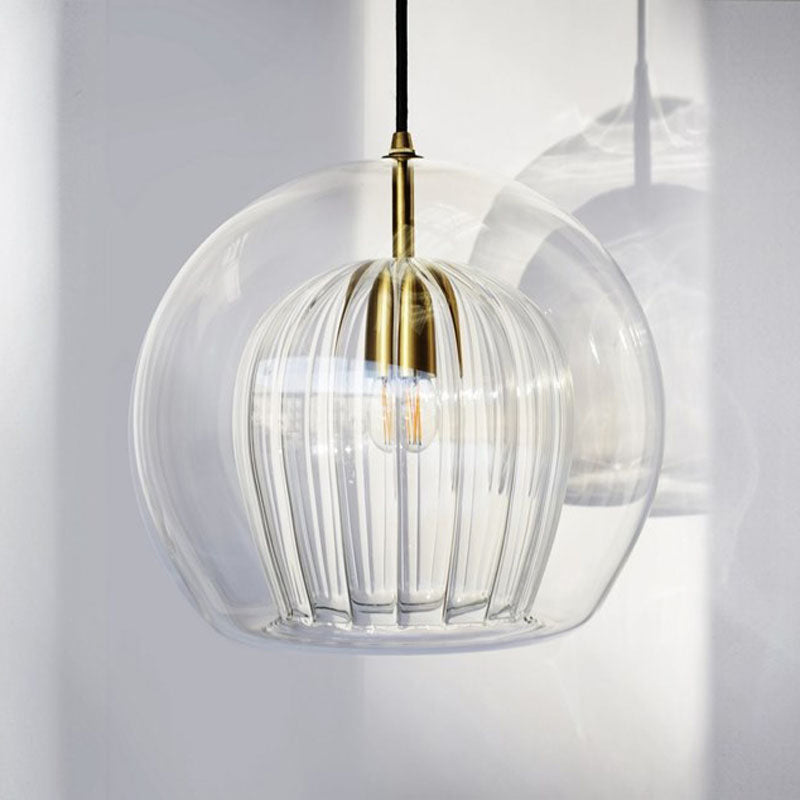 Globe Stair Pendant Lighting Klarglas 1 Kopf Nordic Hängelampen-Set