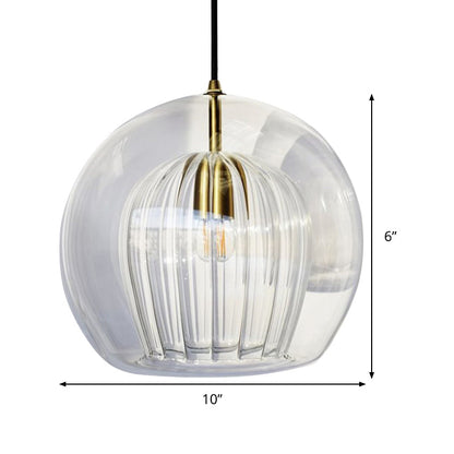 Globe Stair Pendant Lighting Klarglas 1 Kopf Nordic Hängelampen-Set