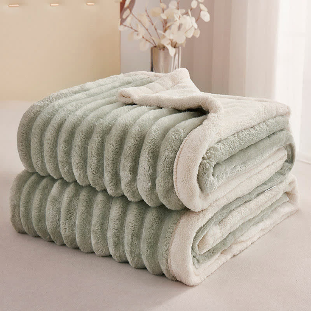 Kuschelige Kunstfell Fleece Decke