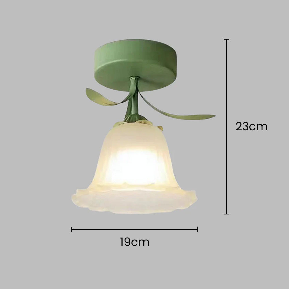 Deckenleuchte mit floralem Glas-Schirm-Design
