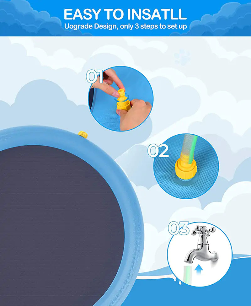 Spritz-Sprinkler Pad – Faltbar für Einfachen Transport – In Verschiedenen Größen