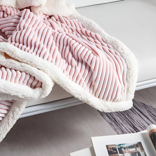 Fluffy Stripes Sherpa Decke