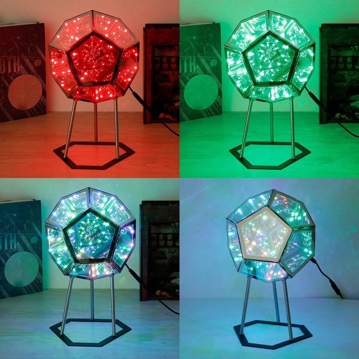 Dodekaeder InfinityGlow LED Lampe mit Fernbedienung