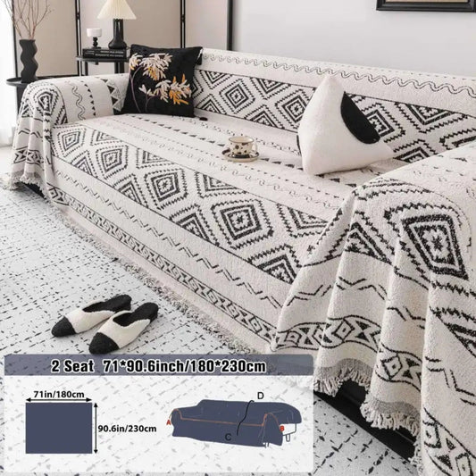 Geometrische Boho Sofabezug Decke