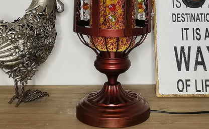 Garduru Vintage Türkische Tischlampe | Buntglas-Laterne | 1-flammig | Orientalisches Design