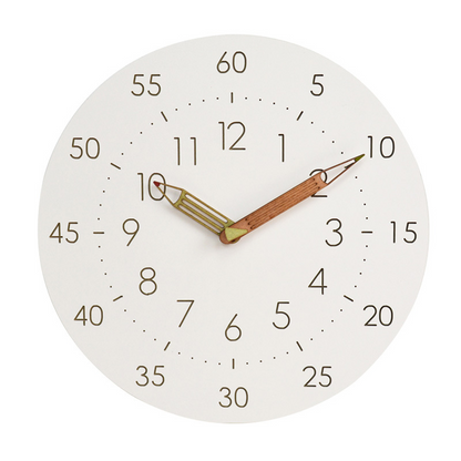 Stille analoge Wanduhr für Kinder – 30,5 cm runde MDF-Uhr, umweltfreundliches und geräuschloses Dekorationselement