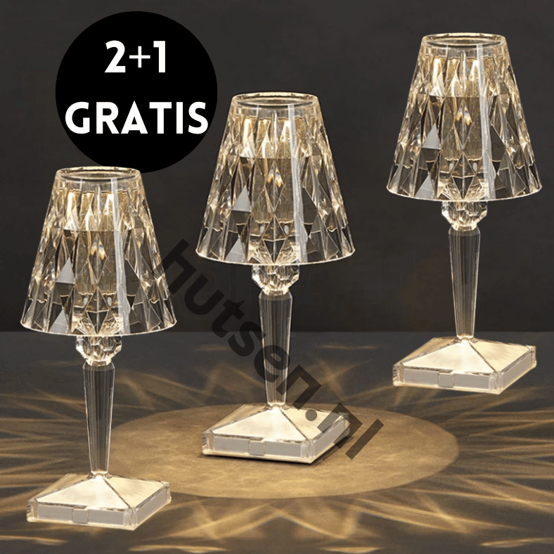 Garduru Premium LED Tischlampe | Kabellos | Dimmbare Kristallbeleuchtung | Stimmungslicht & Dekoration