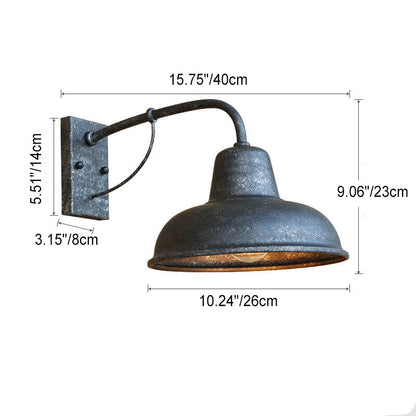 Garduru Vintage Outdoor Wandlampe | Wasserdicht | Eisen | 1-Licht | Industrielampe für Terrasse & Garten | Beleuchtung für außen