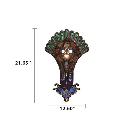 Garduru Vintage Outdoor Wandlampe | Europäisches Pfauen-Design | Wetterfest | Hochwertige Außenbeleuchtung