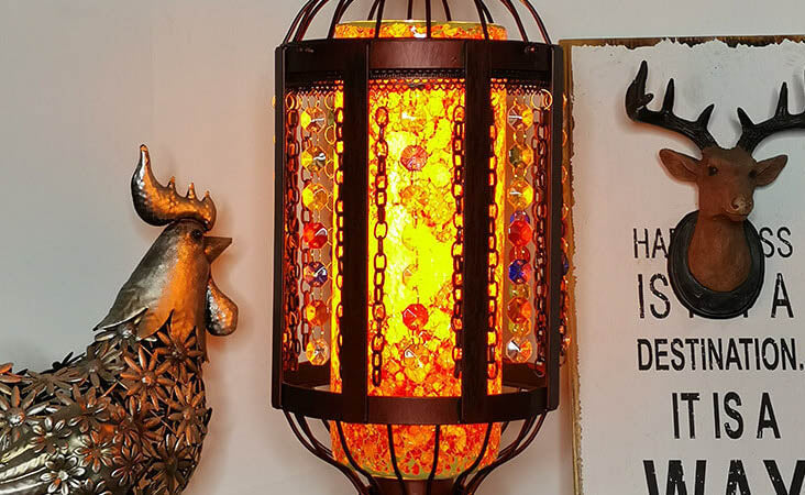 Garduru Vintage Türkische Tischlampe | Buntglas-Laterne | 1-flammig | Orientalisches Design