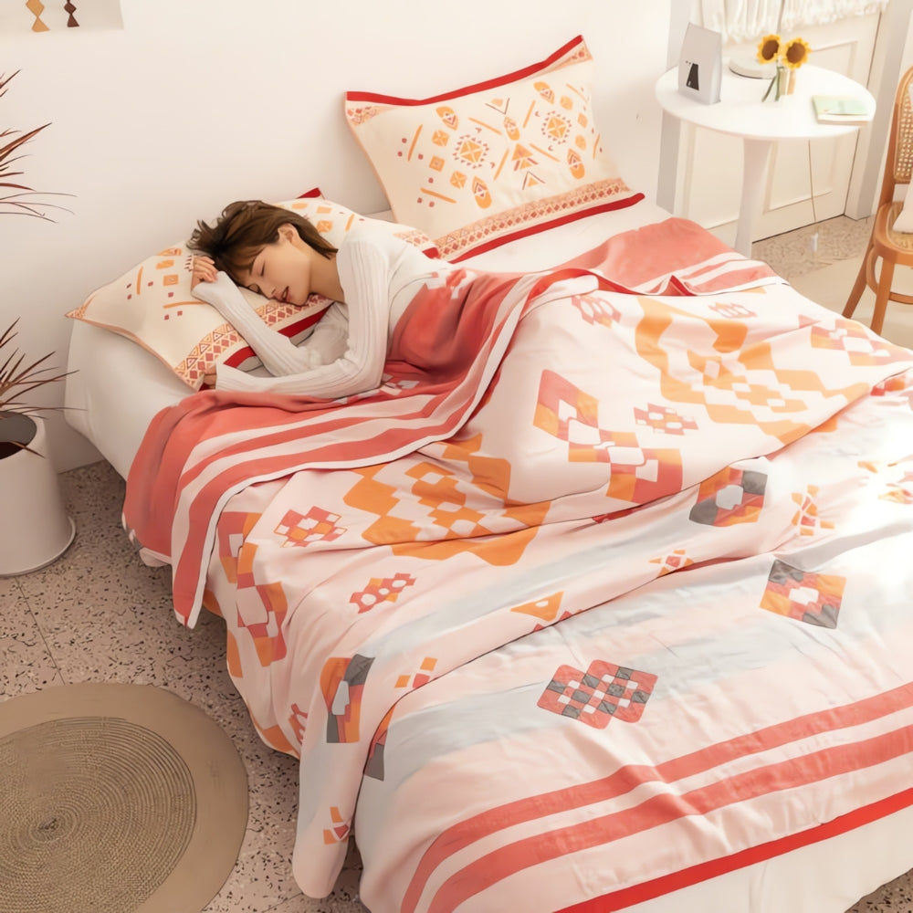 Chevron-Design Vier-Layer Baumwolle Decke