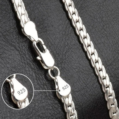 Sterling Silber Flachkettenschmuck für Frauen