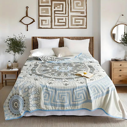 Atmungsaktive Baumwoll geometrisches Design Decke