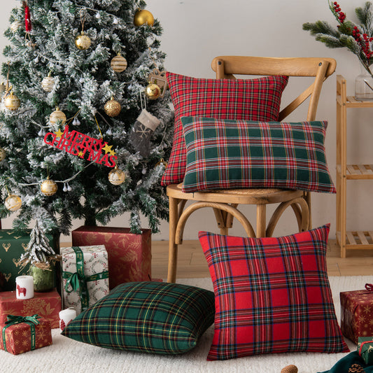 Weihnachtsfeier Traditionelle Schottische Karo-Quadrate Sofa/Couch Bezug