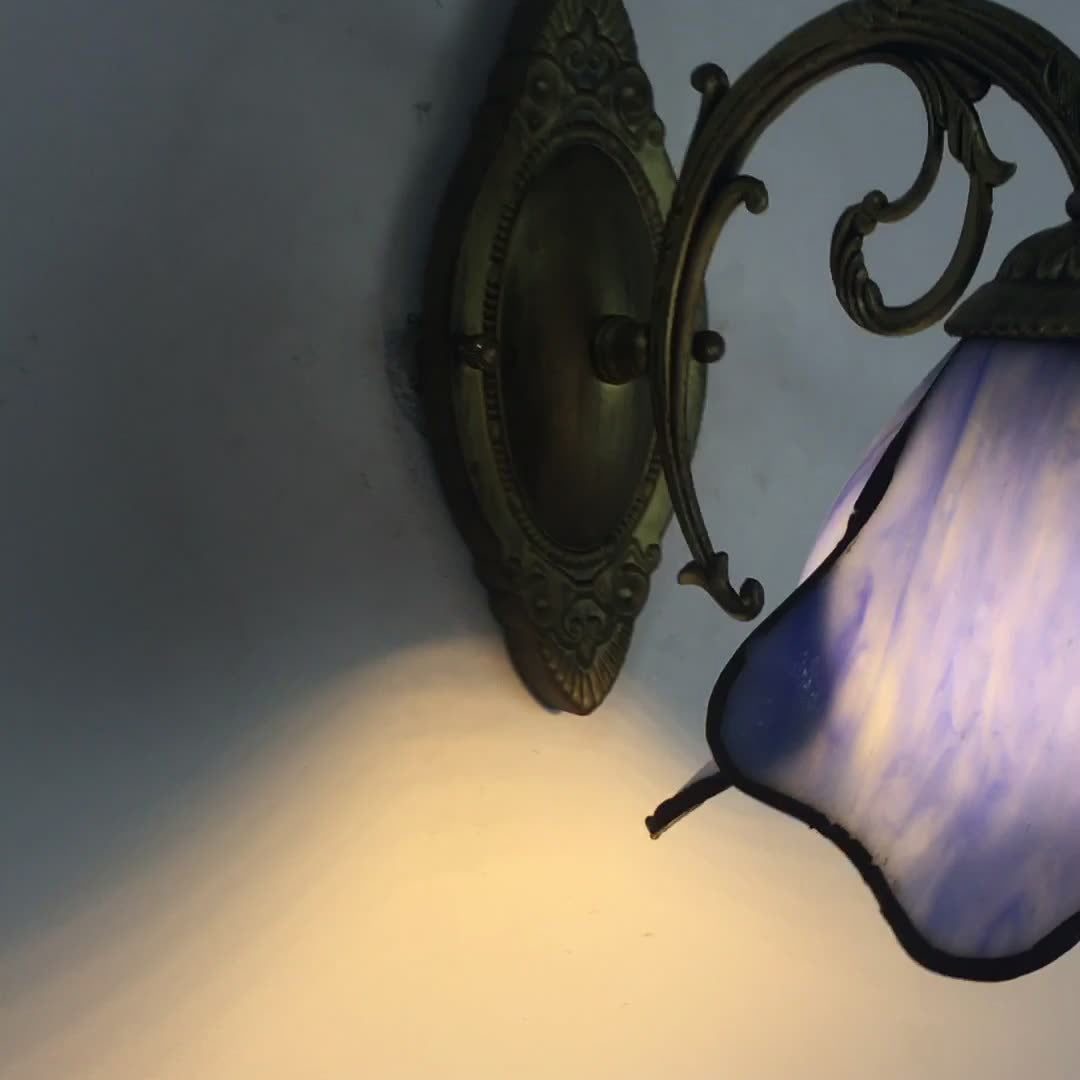 Garduru Vintage Glas Wandlampe | Buntglas | Einzigartiges Design | Beleuchtung für Zuhause