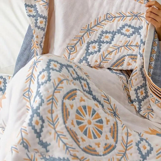 BohoLuxe – Baumwoll-Wurfdecke mit Mandala-Design für ein gemütliches Interieur