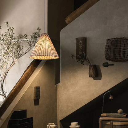 Boho Pendelleuchte - Handgefertigte Weidenleuchte für die Inneneinrichtung