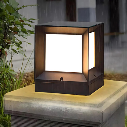 Garduru LED-Pollerlampe im Kubusdesign für den Außenbereich