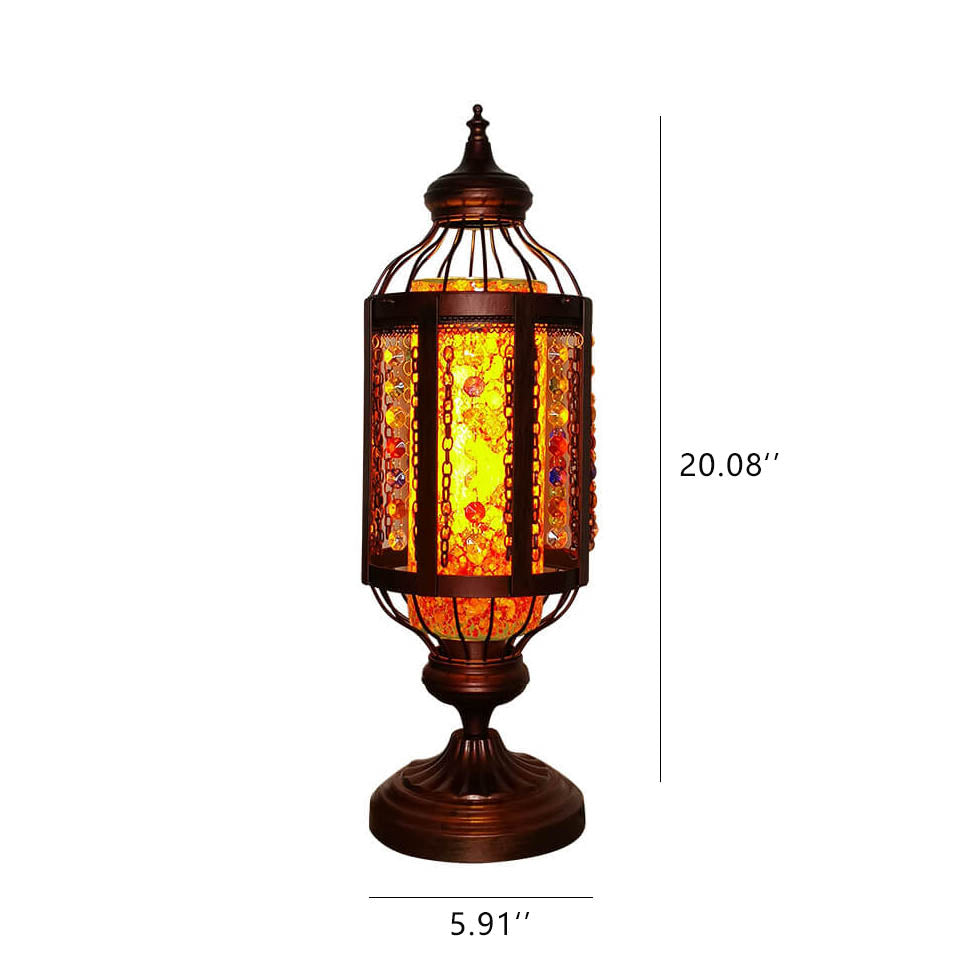 Garduru Vintage Türkische Tischlampe | Buntglas-Laterne | 1-flammig | Orientalisches Design