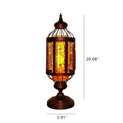 Garduru Vintage Türkische Tischlampe | Buntglas-Laterne | 1-flammig | Orientalisches Design