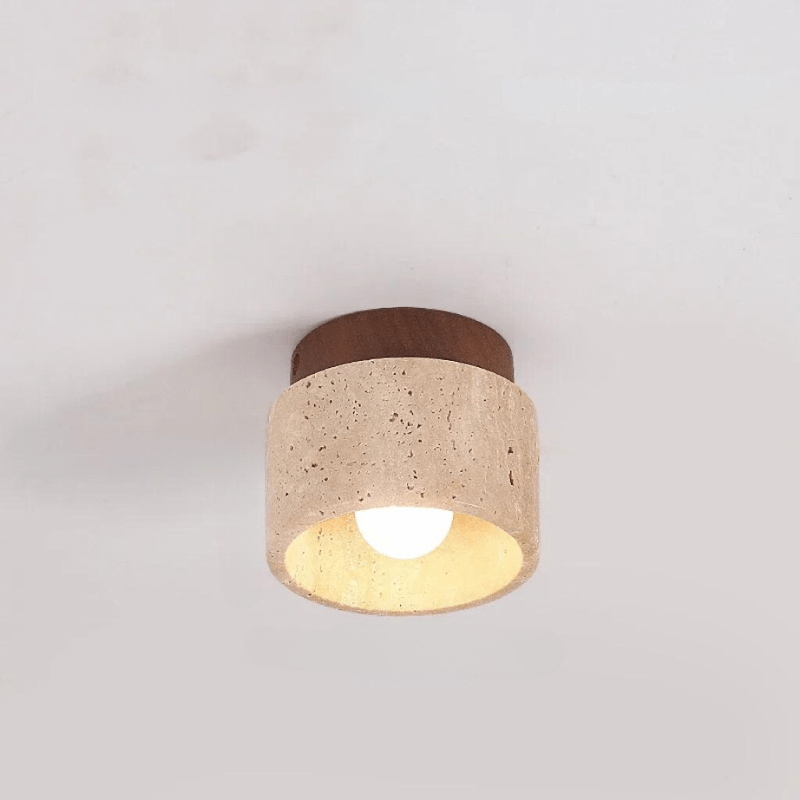 Licht von Travertin - Elegante Deckenlampe für Treppenhaus