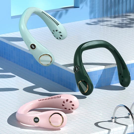 Tragbarer wiederaufladbarer Nackenventilator – Einstellbare und freihändige Kühlungslösung