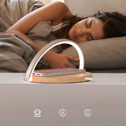 Praktisch – Kabelloses Ladegerät 15 W mit verstellbarer Touch-Lampe für iPhone und AirPods