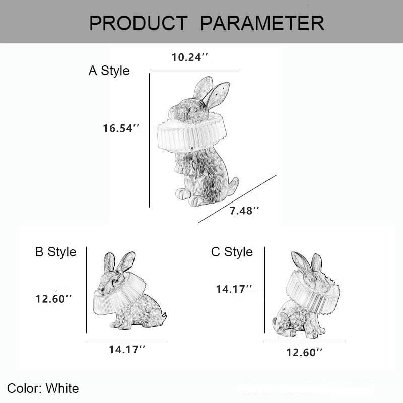 Garduru Kreative LED Tischlampe | Resin-Häschen-Design | Warm- & Weißlicht | Deko & Stimmungslicht für Zuhause