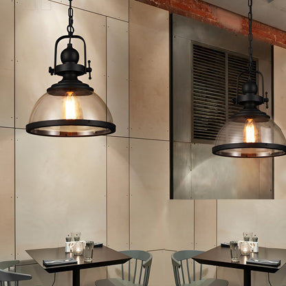 Pendelleuchte Industrie Glas-Domlampe