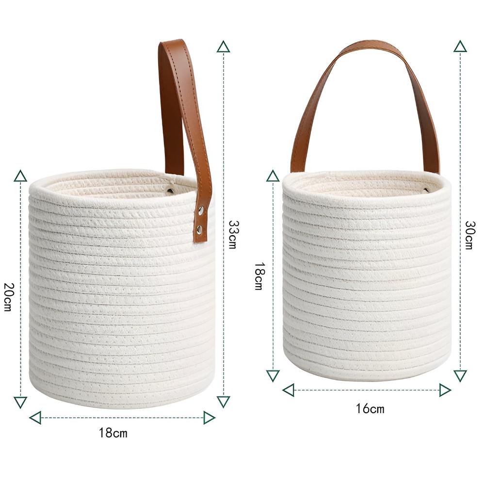 Woven Cotton Rope Hanging Basket | 2er Set