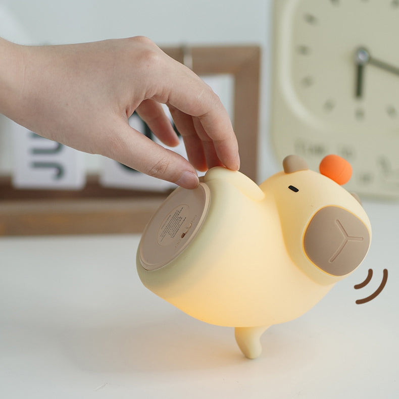 Squishy Silikon Verspielt Capybara LED Nachtlicht - Perfektes Geschenk für Kinder und Mädchen