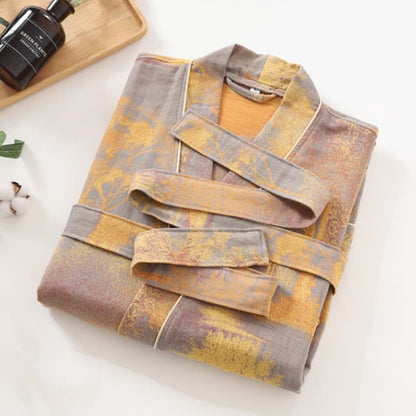 Weicher Kimono-Stil Baumwollbademantel