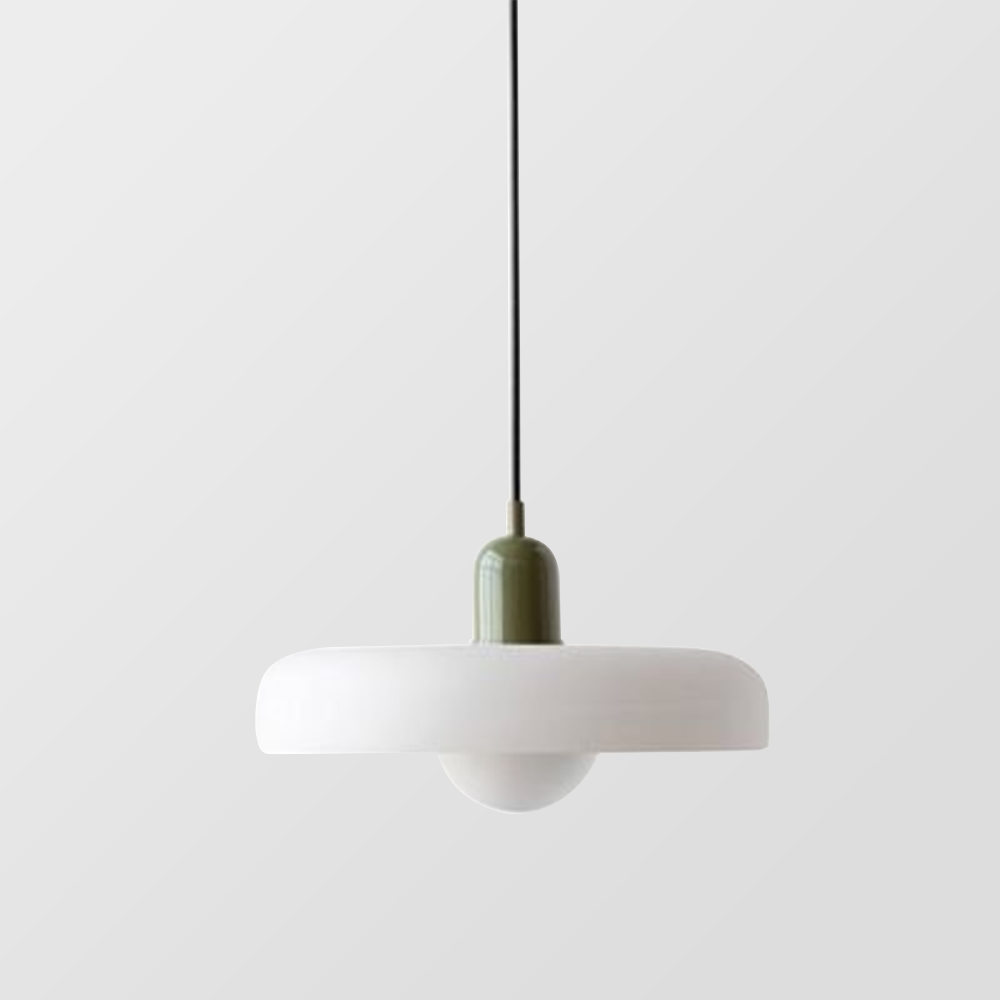 Garduru Pendelleuchte aus farbigem Glas | Elegante Hängeleuchte im Bauhaus-Stil | Designlampe für Wohnzimmer & Esszimmer