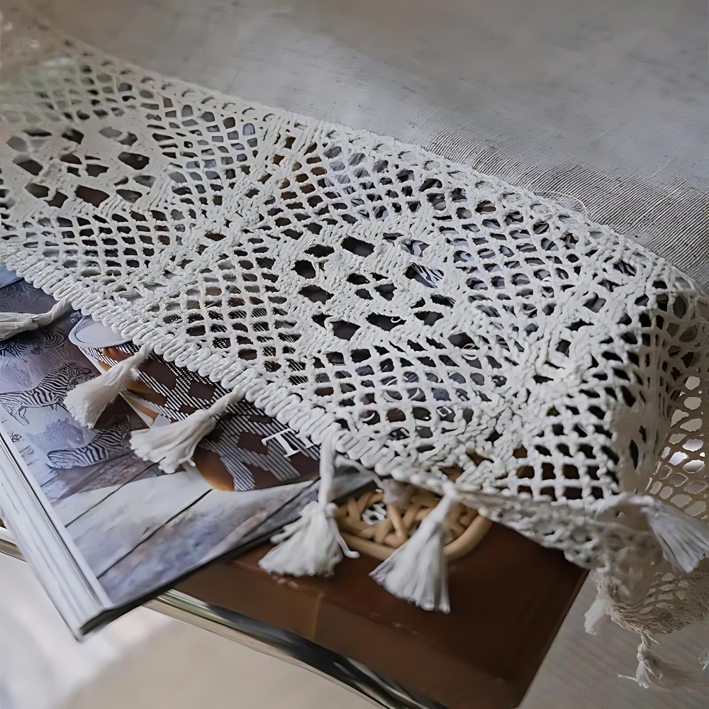 Geometrischer Vorhang im Farmhouse Chic Stil – Lichtfilternde Fenstervorhangdekoration für Wohnzimmer und Schlafzimmer