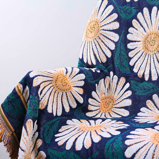 Bohemian Shiragiku Quasten Baumwoll Strickdecke