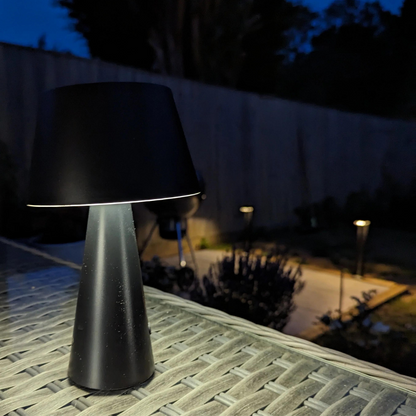 Royelux dimmbare kabellose Tischlampe - wiederaufladbare LED mit eleganter Metalloberfläche