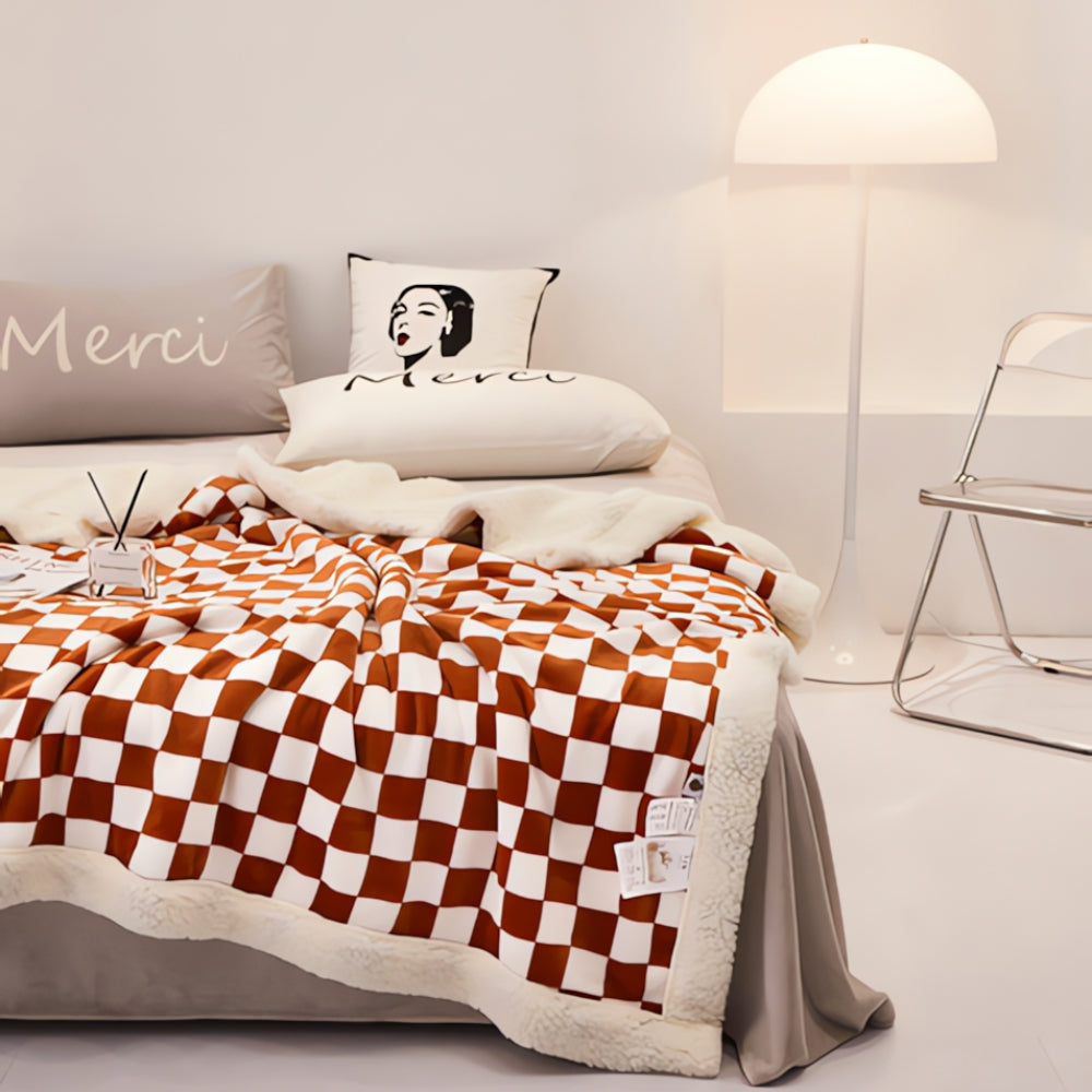 Schachbrettmuster Eleganz Decke