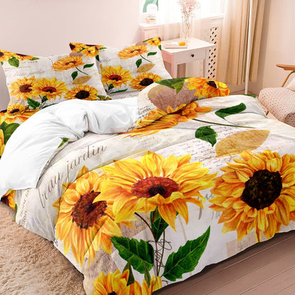 SunsetDream – Bettwäsche-Set mit Sonnenblumen-Blumen-Bettbezug | Gogh | Frankreich | Beau Jardin