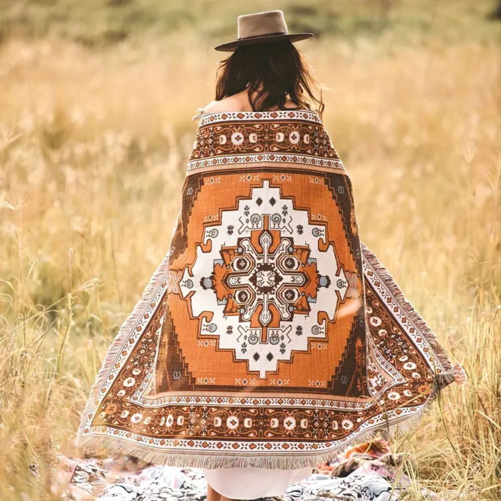 Boho Chic gemustertes Überwurfdecke