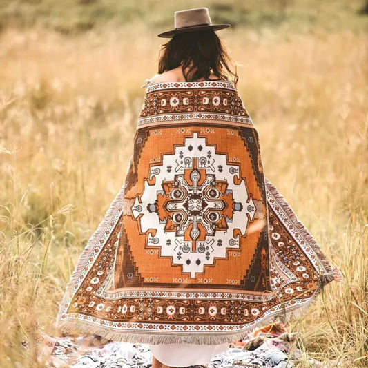 Boho Chic gemustertes Überwurfdecke