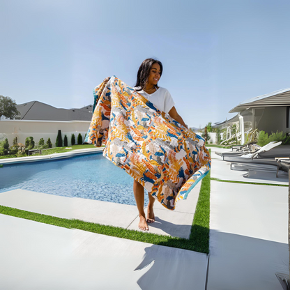 Blumen Vogel Wendbares Strand-Badetuch