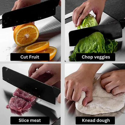 TitanEdge – 100% Edelstahl Antibakterielle Schneidebrett für hygienisches und langlebiges Kochen