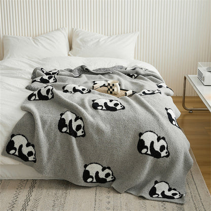 Süßes Panda weiches Strickwurfdecke