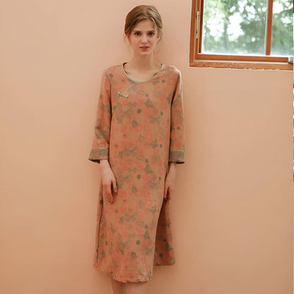 Retro-Stil Langarm-Nachtkleid