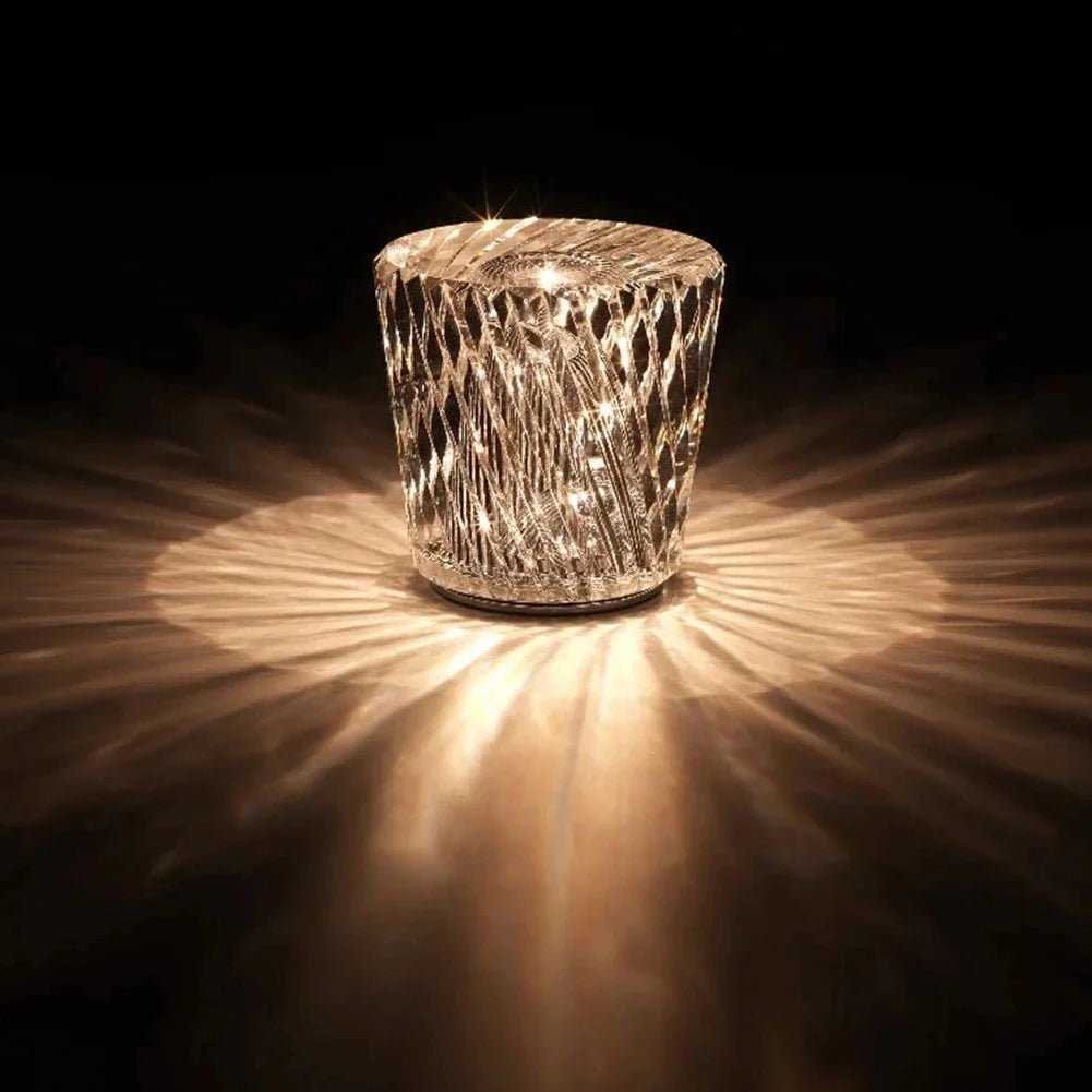 Wiederaufladbare Tischlampe mit Kristalldetails | CrystalGlow