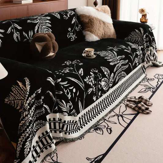 Blattwerk Floral Chenille Sofabezug